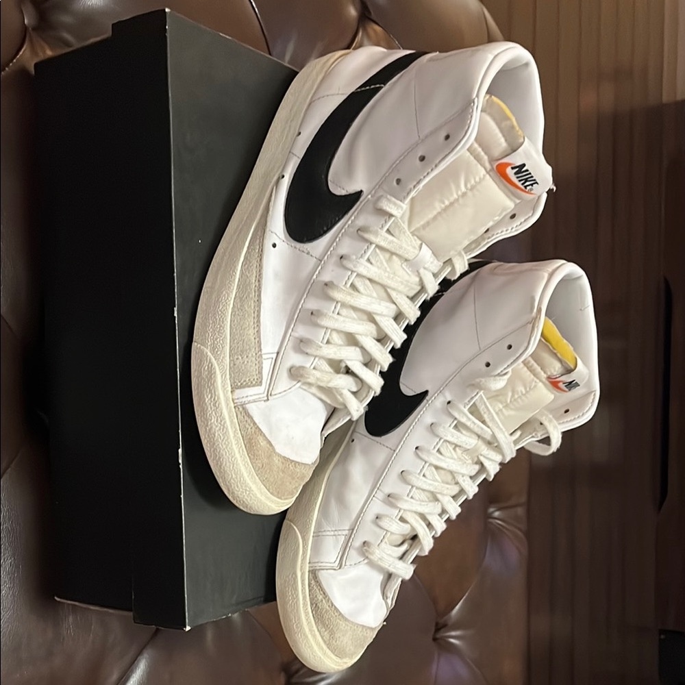 Nike Men's Blazer 77’s White and Black High-Top Sneakers